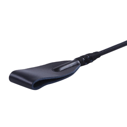 High Quality Black Faux Leather Horse Whip Hand Made Halter Braided Riding Racing Equipment