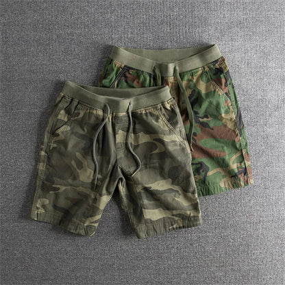2024 Summer Men Camouflage Shorts Casual Elastic Waist Comfort Loose Jogging Pants Cotton Cargo Gym Running Shorts Beach Shorts