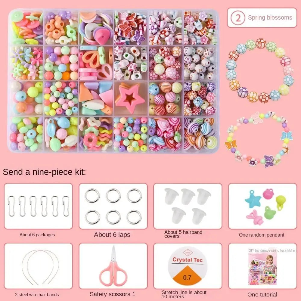 Arts Crafts DIY Handmade Beaded Kit Jewelry Set Handmade DIY Making Beads Kit DIY Creative Beads for Children Girl