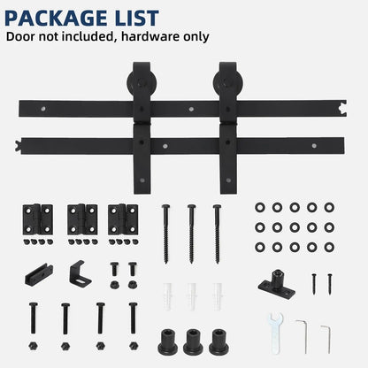 Heavy Duty Bi-Folding Sliding Barn Door Hardware Kit Quiet Side-Mounted Roller – 2/4 Bifold Doors For Closet Laundry Bedroom