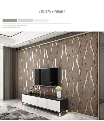3D Wallpaper Stripe Wallpaper Living Room Background Wallpaper Curve Stripe TV Background Wallpaper Decoration Salon Maison Luxe