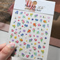 5D Pink Blue Floral Nail Art Stickers Petals Leaf Plant Embossed Nail Decals Spring Summer Flower Design for DIY Nail Supplies