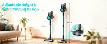 N3T Cordless Stick Vacuum 6 in 1 Handheld Vacuum Cleaner with LED Brush 40 Mins Runtime Self Standing for Pet Hair Hard Floor Carpet