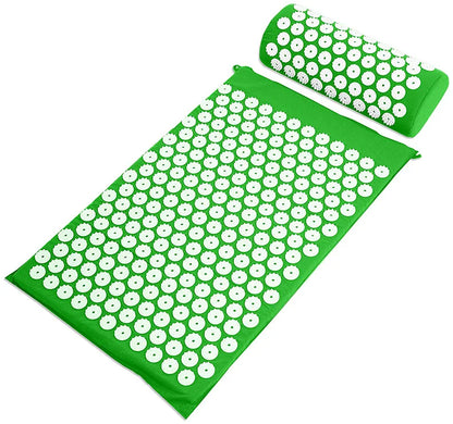 Acupressure Mat Sensi Massage Mat Pillow Set  applicator for Neck Foot Yoga Mat with Needle Back Cushion