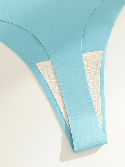 8PCS/Set Women Seamless Ice Silk Thongs Panties Female G-String Breathable Underwear V Waist Sexy Lingerie Ultra Thin Bikini