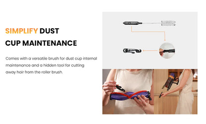 Erabros EV5 550W 70KPA Cordless Vacuum Cleaner Ultra-Strong Suction Power 80Mins Runtime Handheld Smart Vacuum Cleaner 4 Modes