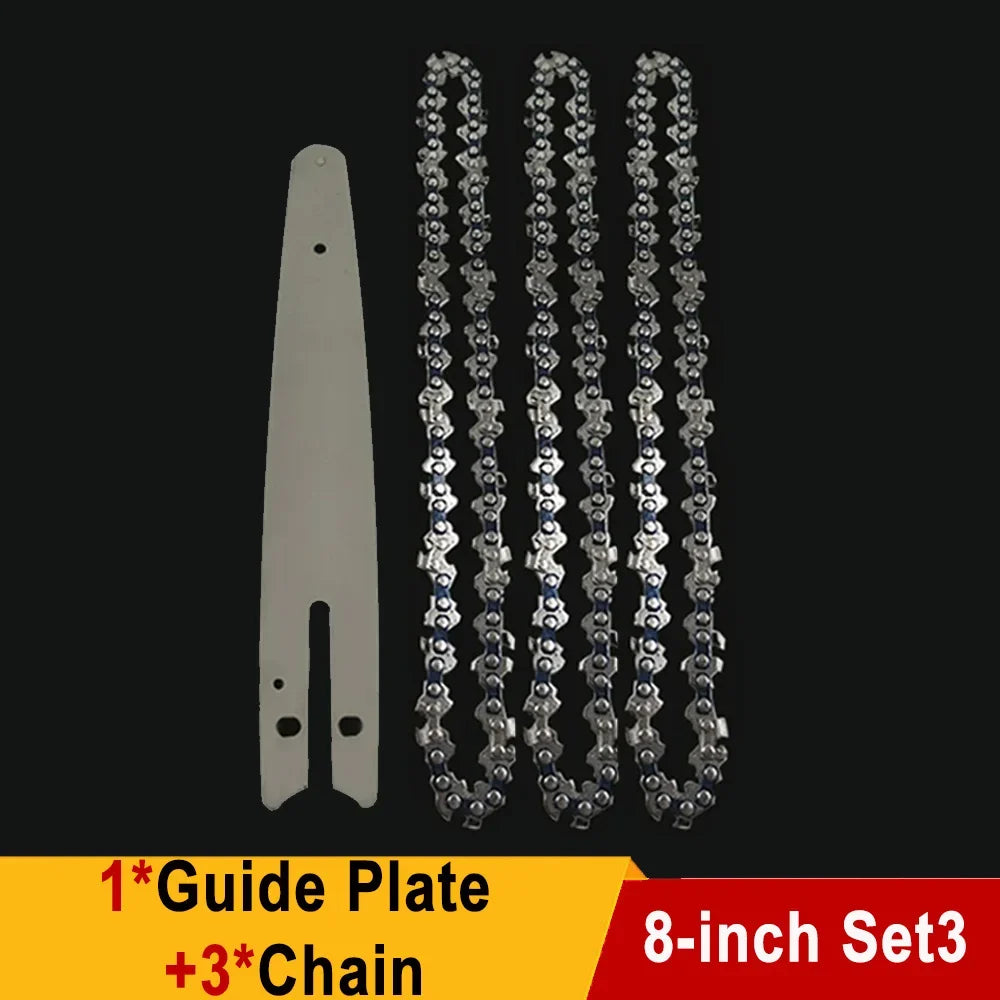 8 Inch Saw Bar 1/4"P Electric Saw 45 knots 22 knives Electric Chain Saw Guide Replacement Mini Steel Chainsaw Chains Garden Tool