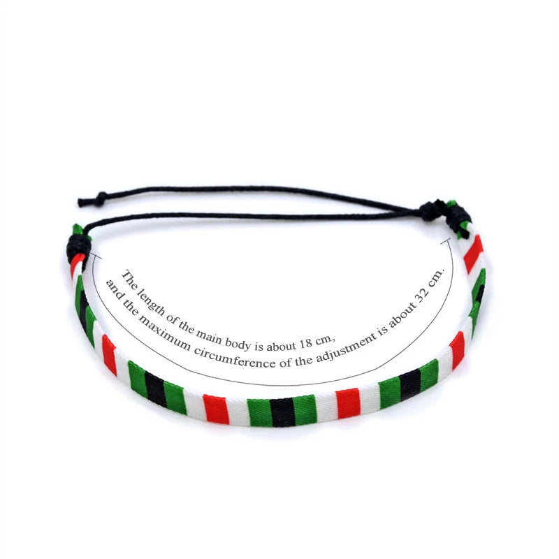 Geometric Polka Dot Palestine Bracelet for Men Women Hand Multicolor Weave Arabic Style Gaza Flag Jewelry Accessories