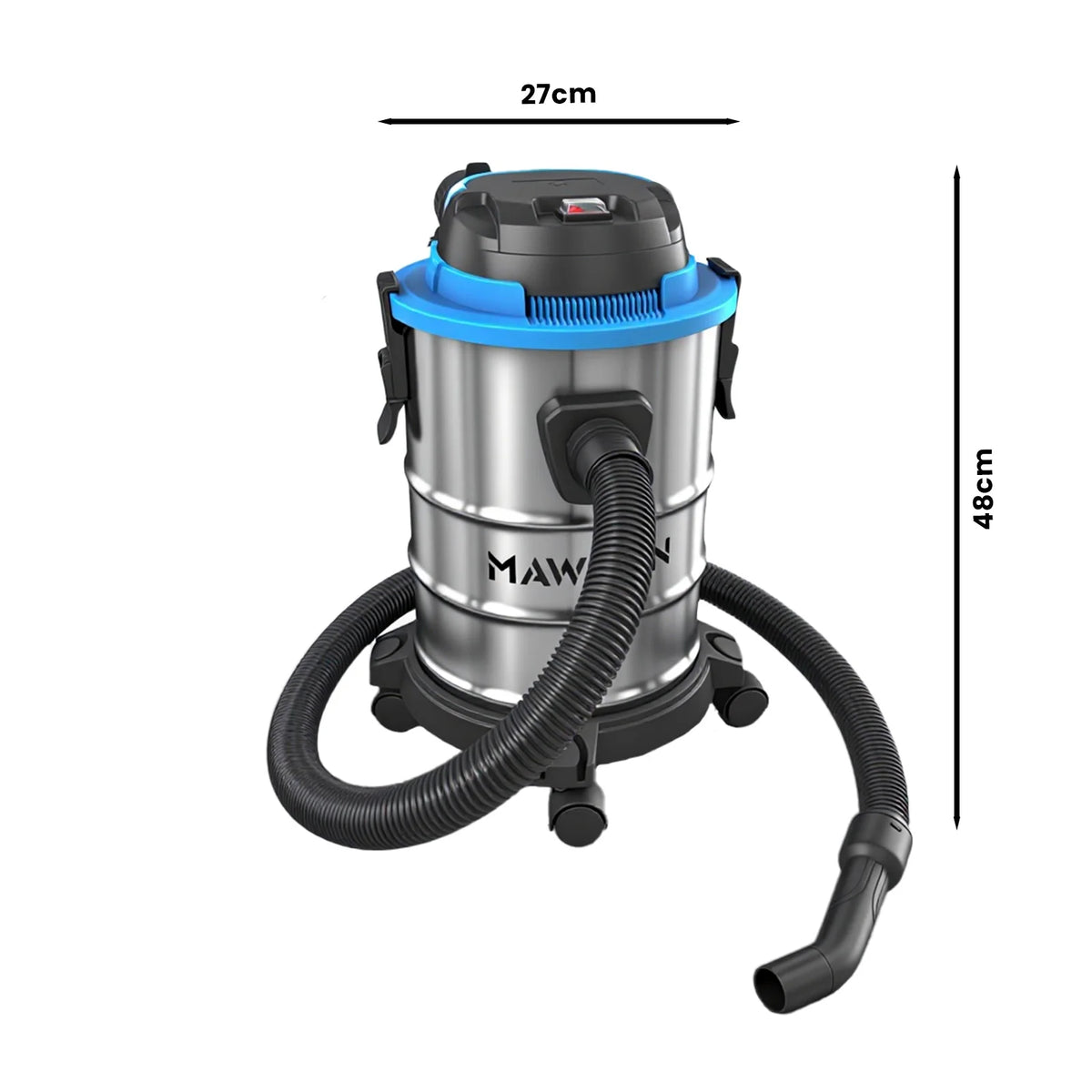🔧 Heavy Duty Wet Dry Barrel Vacuum Cleaner Stainless Steel Bucket 5400W Powerful Suction Multi Scene Vacuum for Garage Workshop Car Interior Floor Stain & Dry Dust Removal