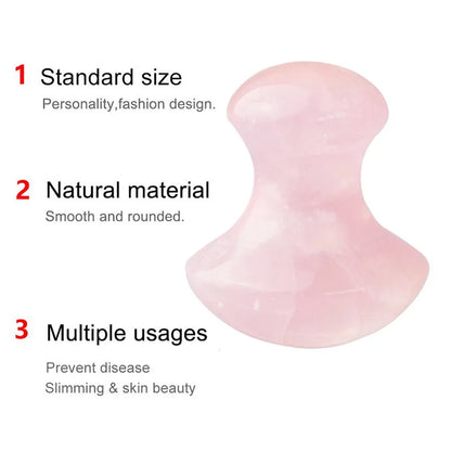 SPA Therapy Jade Roller Face Lifting Massage Wrinkle Remover Natural Rose Quartz Mushroom Shape Facial Acupuncture Gua Sha Tool