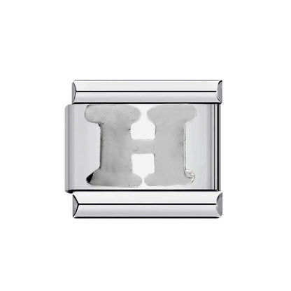 26 English A-Z Letter Name Custom 9mm Link Charms Silver Color Italian Stainless Steel Bracelet DIY Jewelry Making Hand Chain