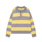 Sweater knitted Pullover Women's Spring 2026 New Fashion Striped Loose Polo neck Warm Women Sweater Chic Youth Holiday Pullover