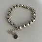 100% Solid 925 Sterling Silver Metal Bracelet for Women Vintage Handmade Simple Retro Heart Chain Bracelet Birthday Gift Party