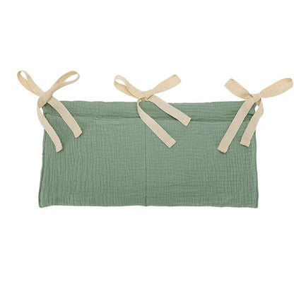 Baby Crib Storage Bag Cotton Double Pouch Newborn Bed Headboard Organizer for Kids Baby Bedding Diaper Toys Bag