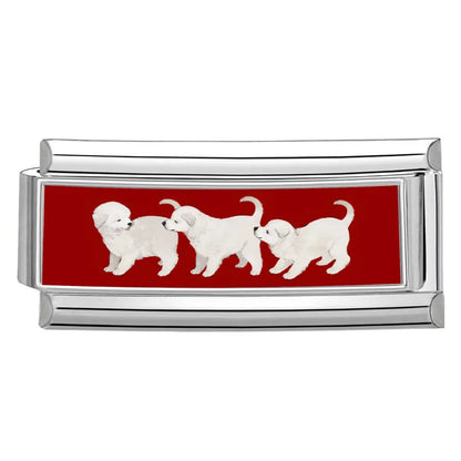 Y2K Red Pink Heart Dog Cat Flowers Italian Charm Link Fit 9mm Stainless Steel Jewelry DIY Making Bracelets For Gifts