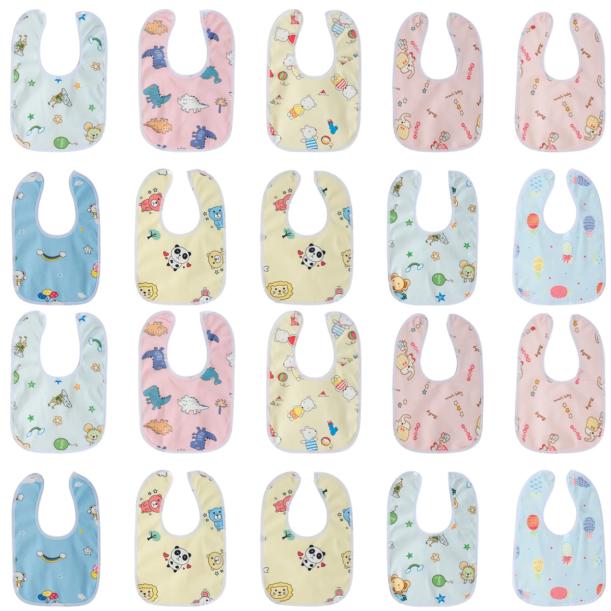 10/20pcs Baby Bib Set for Boys & Girls Breathable Baby Feeding Bibs Skin-friendly Drool Bib Set Drooling and Teething Bibs