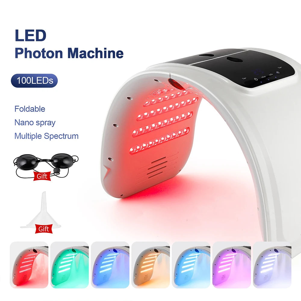 Skin Hydrating Sprayer LED Mask Facial Machine Nano Mist 7 Colors LED Photon Machine Face&Body Salon SPA Home Use Skin Care