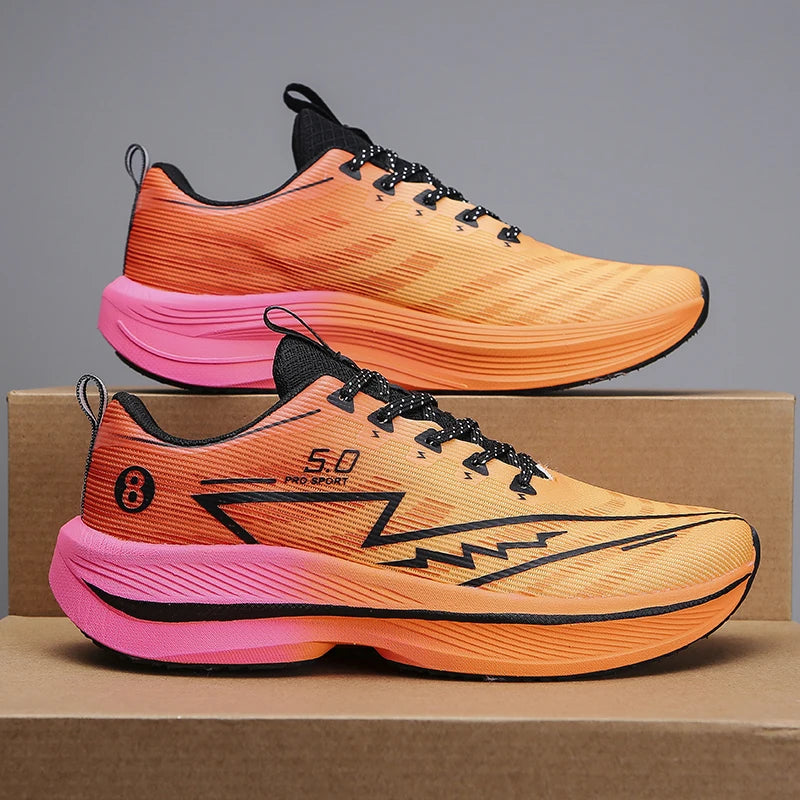 Brand Men's Carbon Plate Running Shoes Soft Cushion Shock Absorbing Sports Shoes Unisex Sneakers Light Anti-Slip Training Shoes