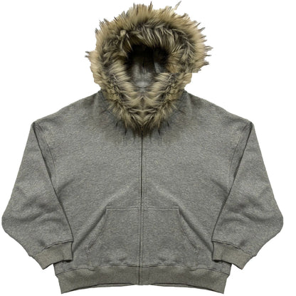 Fluffy Hat Hoodie Solid Color Casual Long Sleeve Hoodie Retro Coat Street Trend Y2K