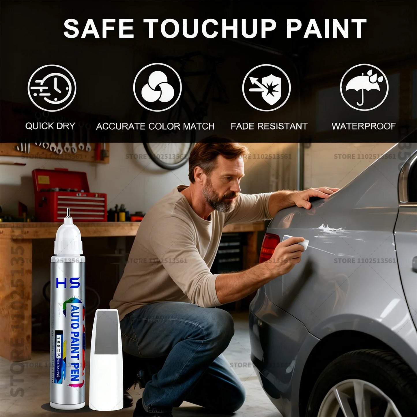 For Mazda CX3 Paint Repair Pen Touch Up Scratch Remover DIY Car Accessories White 34K Blue 42M 	41B Black 16W 38A Gold Gray 46G