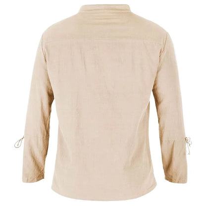 Men's Long Sleeve Shirts Lace Up V-neck Cuff Medieval Pirate Dress Up Streetwear Halloween Gothic Punk Style Men's Clothing