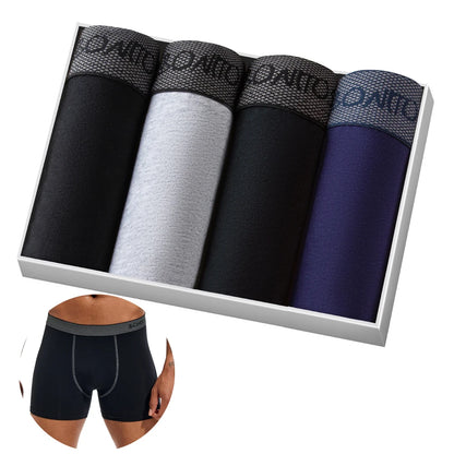 4pcs Cotton Boxer Shorts Soft Men's Panties BONITOS Letter Waistband Men Underpants Boxer Briefs Sexy Underwear for Man Boxers