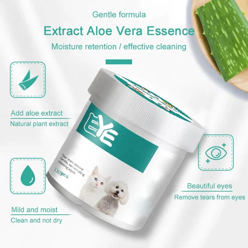 New Pet Eye Wipes Cats And Dogs Tearmark Wet Wipes Cats And Dogs Universal No Irritation Cleaning Products 130 Canned 2027
