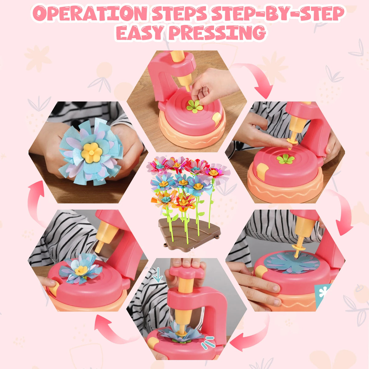 DIY Flower Bouquet Kit Educational Crafts Set for Kids,DIY Flower Arrangement Children's Toy Make Own Gift for Birthday Holiday