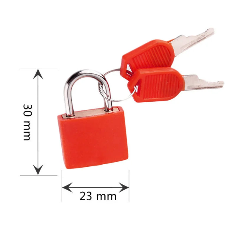 Small mini High Quality Strong Steel Padlock Travel Suitcase Diary Lock Luggage Schoolbag Anti-theft Security Padlock 2 Keys