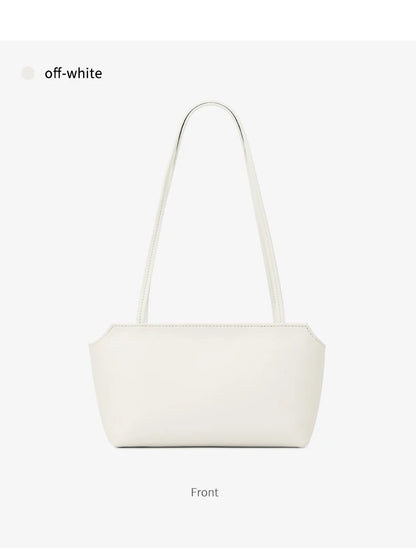 Luxury Women's Genuine Cowhide Leather Mini Shoulder Tote Bag Pebbled Leather Long Strap Underarm Handbag Minimalist Daily Purse