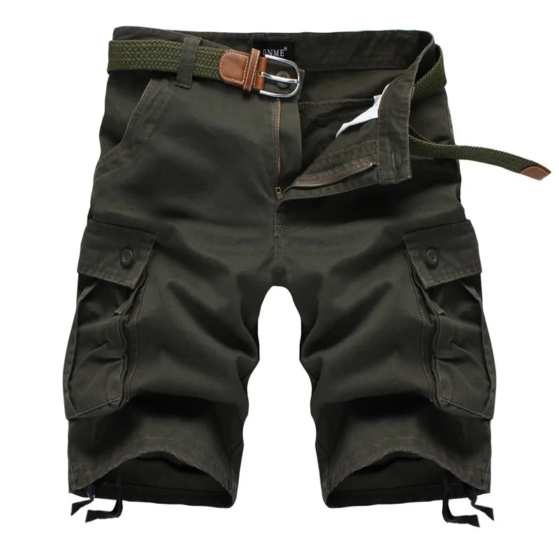 2026 Summer Men Shorts Fashion Plaid Beach Shorts Mens Casual Shorts Military Short Pants Male Bermuda Cargo Overalls No belt