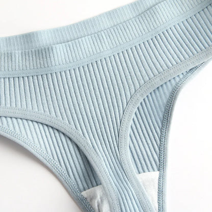 4Pcs Women's Panties G-Strings Set Fashion New Striped Soft Cotton Underwear Sexy Lingerie Sports Breathable Cozy