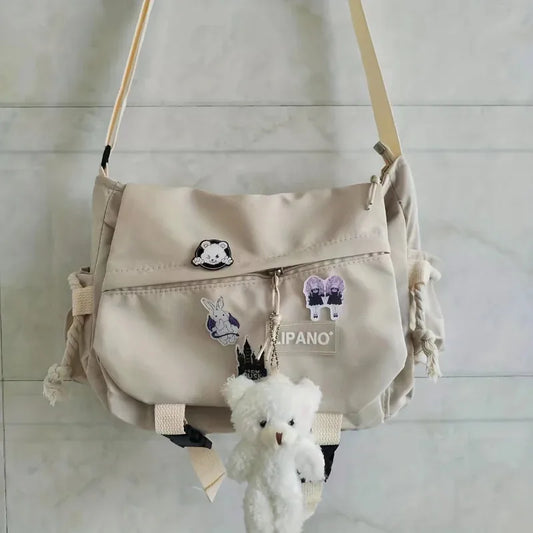 Men's Nylon Crossbody Bag Large Capacity Casual Messenger Bag Student School Bag Travel Business Shoulder Bag