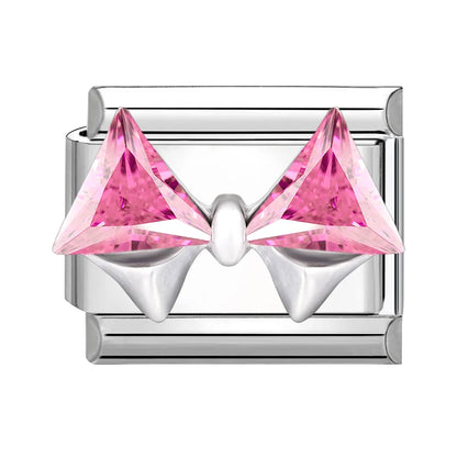 Zircon Star Heart Bow Moon Cherry Moon Italian Charm Links Fit 9mm Stainless Steel Bracelet Women Jewelry DIY Making Gifts
