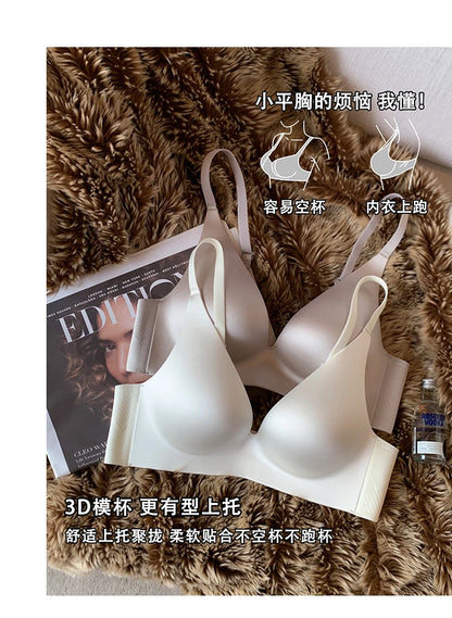 Satin Bralette Slip for Small Bust Women Seamless One Piece Wireless Support Anti Sagging Comfort Everyday S-XL MOYISU Sexy AB