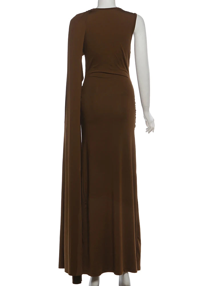 Weird Puss Elegant Party Dress Woman Ruched o-Neck Sleeveless Irregular Ribbon Metal Trim Classic Chic Birthday Banquet Vestidos
