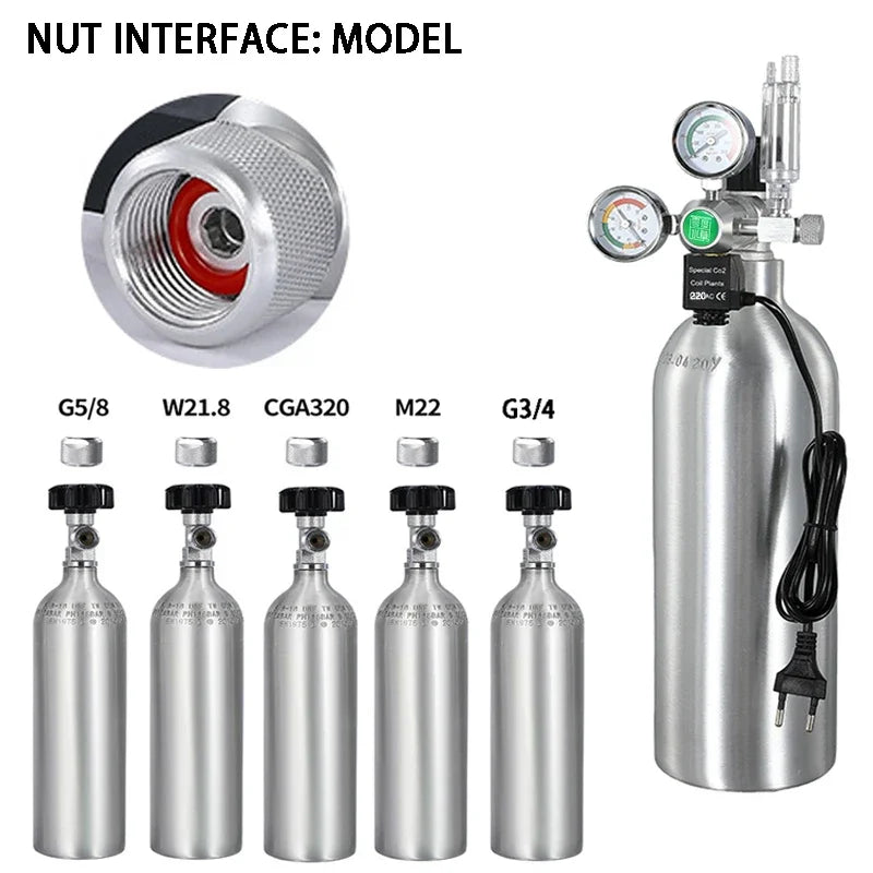 Aquarium DIY CO2 Regulator Solenoid Bubble Counter CO2 Control System Reaction Waterproof Fish Tank CO2 Pressure Reducing Valve