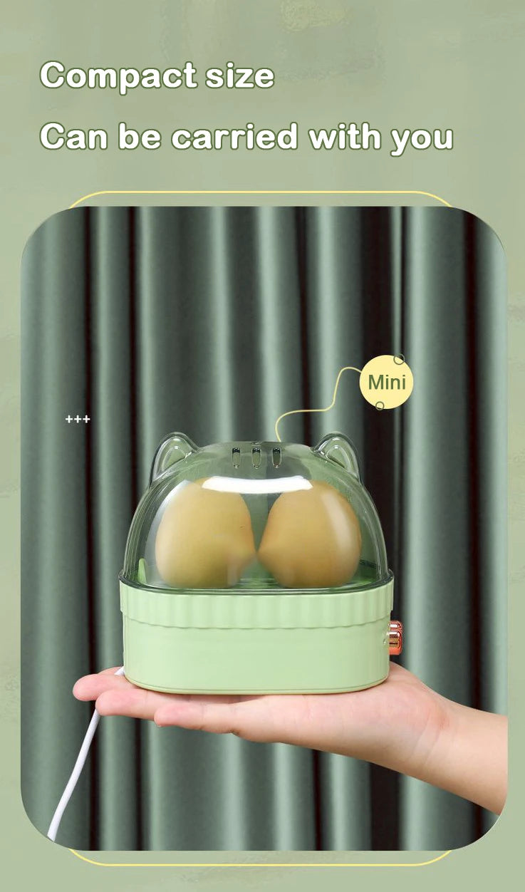 DMWD 120W Electric Egg Boiler Poacher Automatic Power Off Mini Breakfast Machine Egg Cookers 2 Eggs Portable Food Steamer 220V