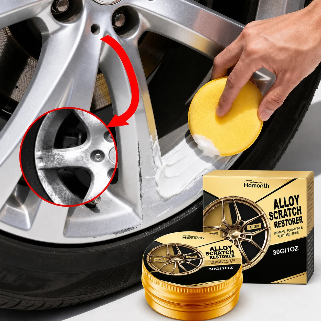 Car Wheel Rim Scratch Repair Paste Aluminum Alloy Hub Surface Restorer Auto Wheel Refinish Touch‑Up Fill Repair Dope