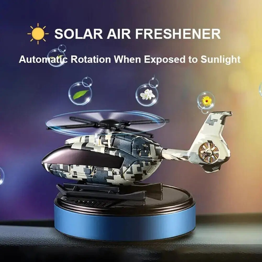 Car Solar Airplane Air Freshener Solar Helicopter Interior Accessories Trim Propeller Rotary Perfume Diffuser Deodorant