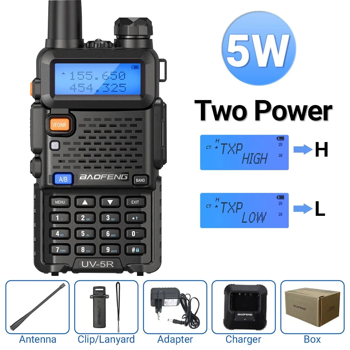 1/2PCS Baofeng UV 5R 5W 8W Walkie Talkie Portable Ham CB Radio Dual Band VHF UHF FM Transceiver Two Way Radio UV82 S9 K5 Plus