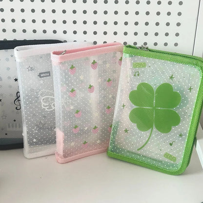 A6 Size Cute Stationery Storage Folder File PP Twill Zipper Pouch Document Bag Zip File Folder School Office Supplies