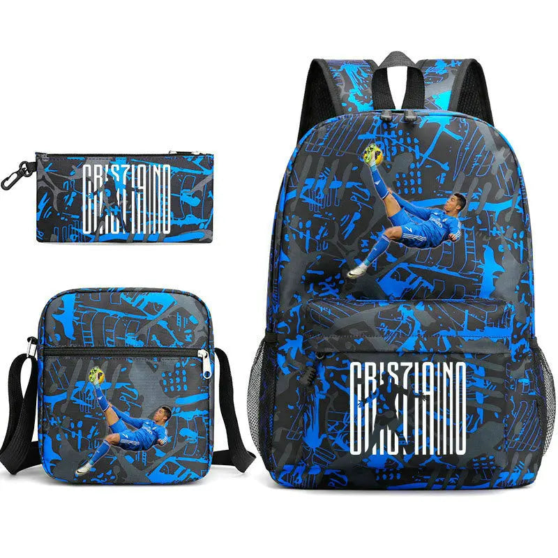 3pcs Simple Lightweight Backpacks CR7 Sports Casual Travel Outdoor Backpacks Teens Laptop Mochilas sac a dos
