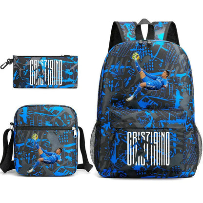 3pcs Simple Lightweight Backpacks CR7 Sports Casual Travel Outdoor Backpacks Teens Laptop Mochilas sac a dos