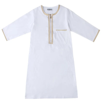 Muslim Saudi Arab Boys Robe Kids Abaya Kaftan Prayer Islam Ramadan Clothing Long Sleeve Thobe Middle East Teenage Dress Dubai