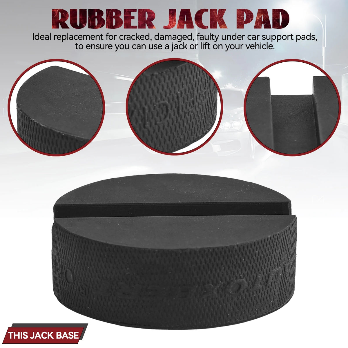 10mm Slot Rubber Jack Pad Support Pinch Weld Jacking Floor Frame Rail Adapter Car Removal Repair Tool Lift Standard Jacking