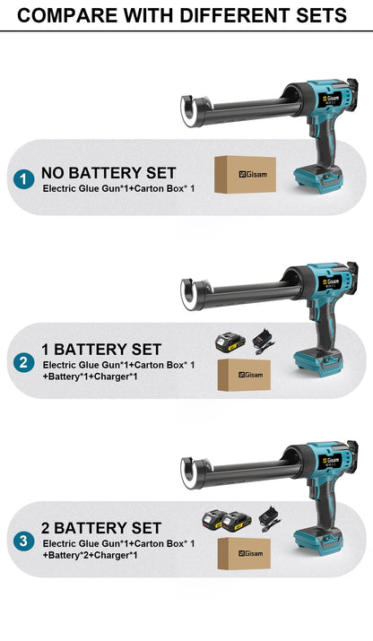 Gisam Electric Caulking Gun Glue 400KG 6Gear Cordless Glass Glue Gun Adhesive Glue Sealant Power Tool For Makita 18V Battery Pin