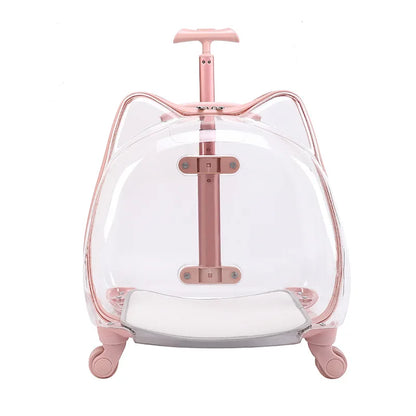 Pet Trolley Case, Fully Transparent Cat Case, Breathable Space Cabin Cat Bag, Outdoor Bag, Portable Small Dog Bag
