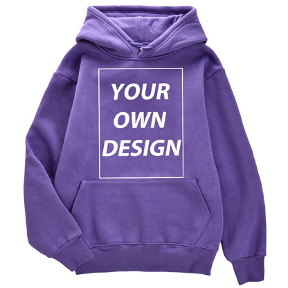 Customized DIY Print Men Woman Autumn Winter Hoodies Casual Classic Pullovers Simple Comfy Streetwear Soft Warm Sports Clothing