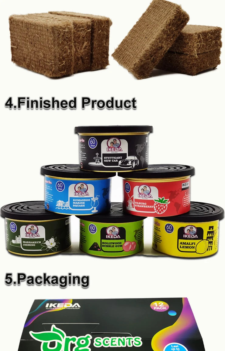 Car Air Freshener: 12 Kinds Scent | Organic Cans | Odor Eliminator Essential | Long-Lasting | Strong Fragrance | For Home